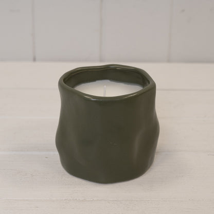 Forest Green Sculpted Candle