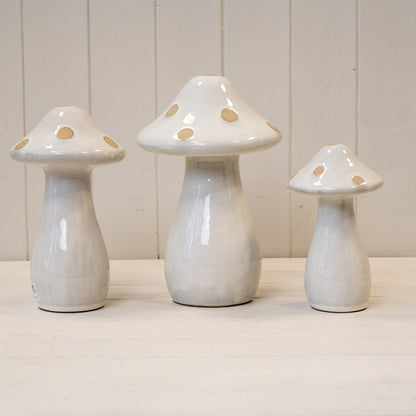 Large Cream and Sand Polka Dot Mushroom