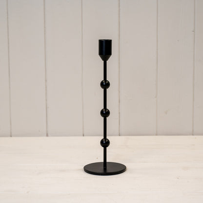 Large Black Metal Single Candle Stick