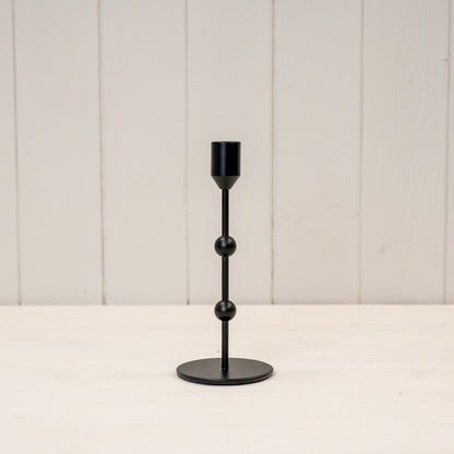 Medium Black Single Metal Candle Stick