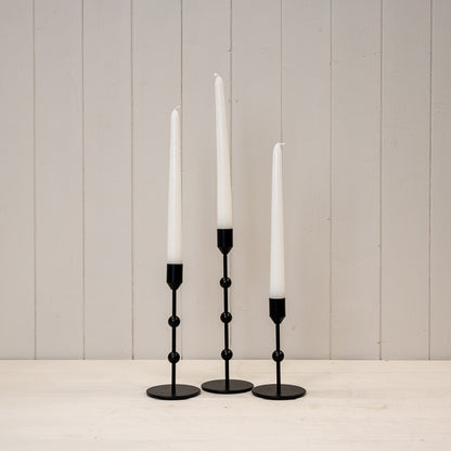 Medium Black Single Metal Candle Stick