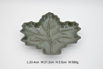 Dark Green Leaf shape plate