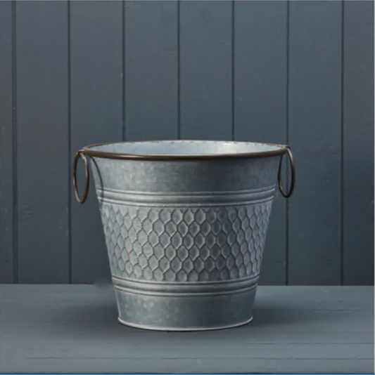 Round Zinc Honeycomb Planter