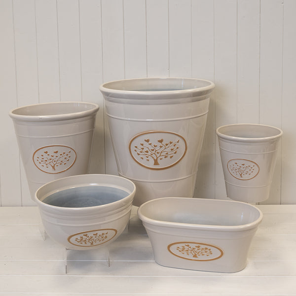 Cream Round Love Heart Tree Planter TD40cm