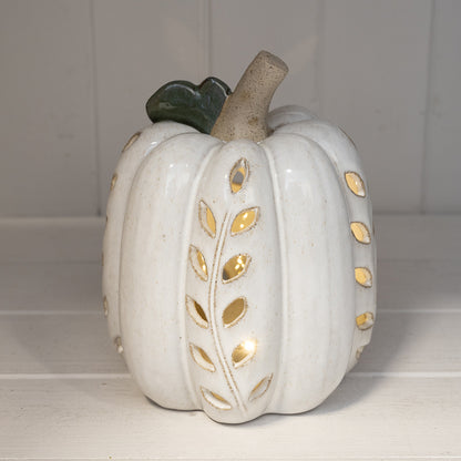 LED Pumpkin with Open Leaf detail