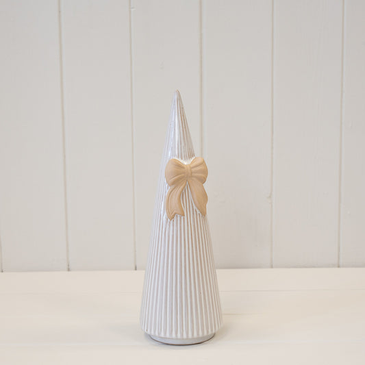 Medium Stoneglazed Striped Tree with Bow Detail