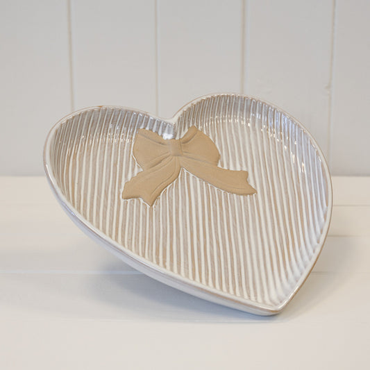 Large Heart Plate with Bow Detail