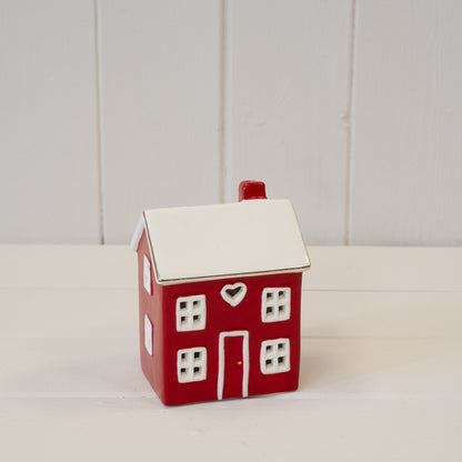 Short Red Ceramic LED Ceramic Heart House