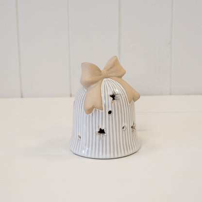 LED Ceramic Christmas Bell with Bow