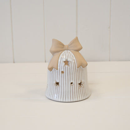 LED Ceramic Christmas Bell with Bow