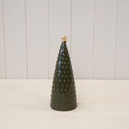Ceramic Green Pimpled Christmas Tree Large