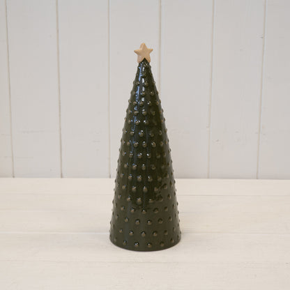 Ceramic Green Pimpled Christmas Tree Medium