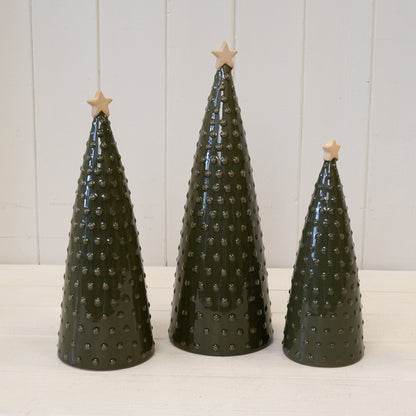 Ceramic Green Pimpled Christmas Tree Medium