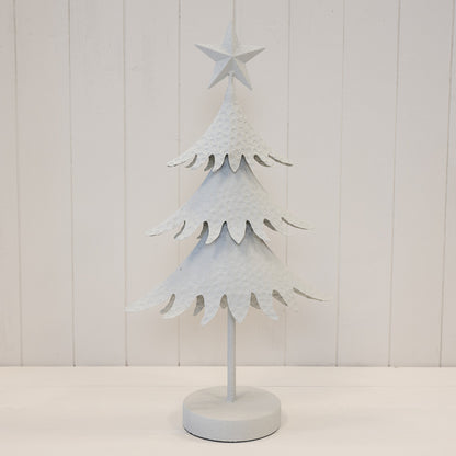 Off White Metal Christmas Tree
