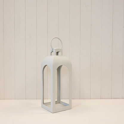 Off White Metal Open Faced Lantern Small