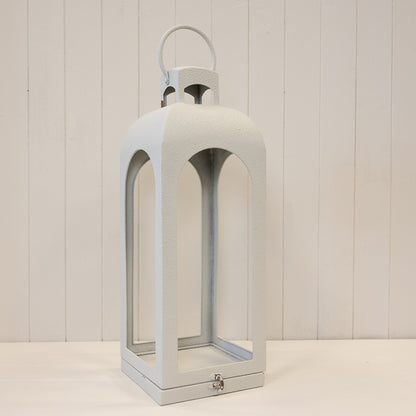 Off White Metal Open Faced Lantern Large