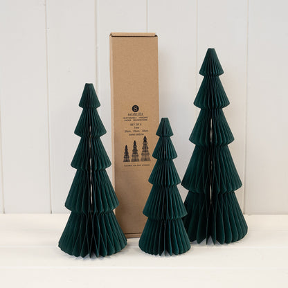 Set of 3 Green Standing Trees