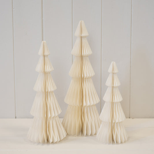 Set of 3 White Standing Trees