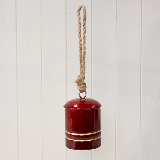 Glossy Red Metal Cowbell on Hanger
