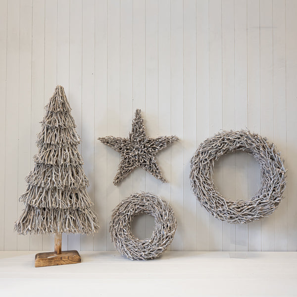 Rroot Branch Wreath Whitewash 62cm