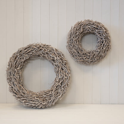 Root Branch Wreath Whitewash 45cm