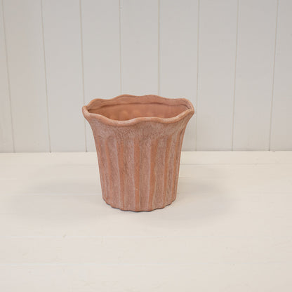Terracotta Fluted Stoneware Pot