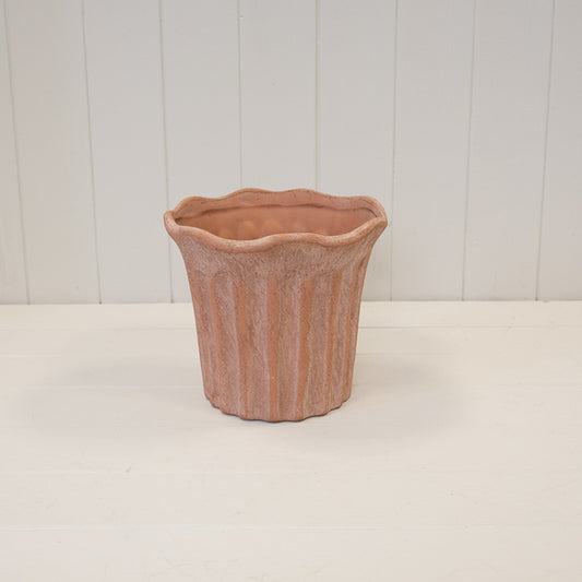 Terracotta Fluted Stoneware Pot