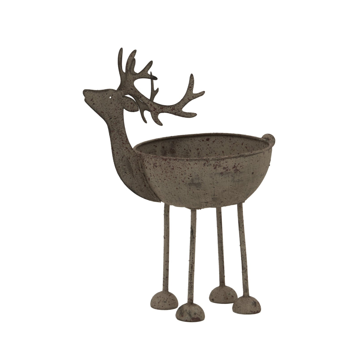Rustic Metal Reindeer BowlSmall.