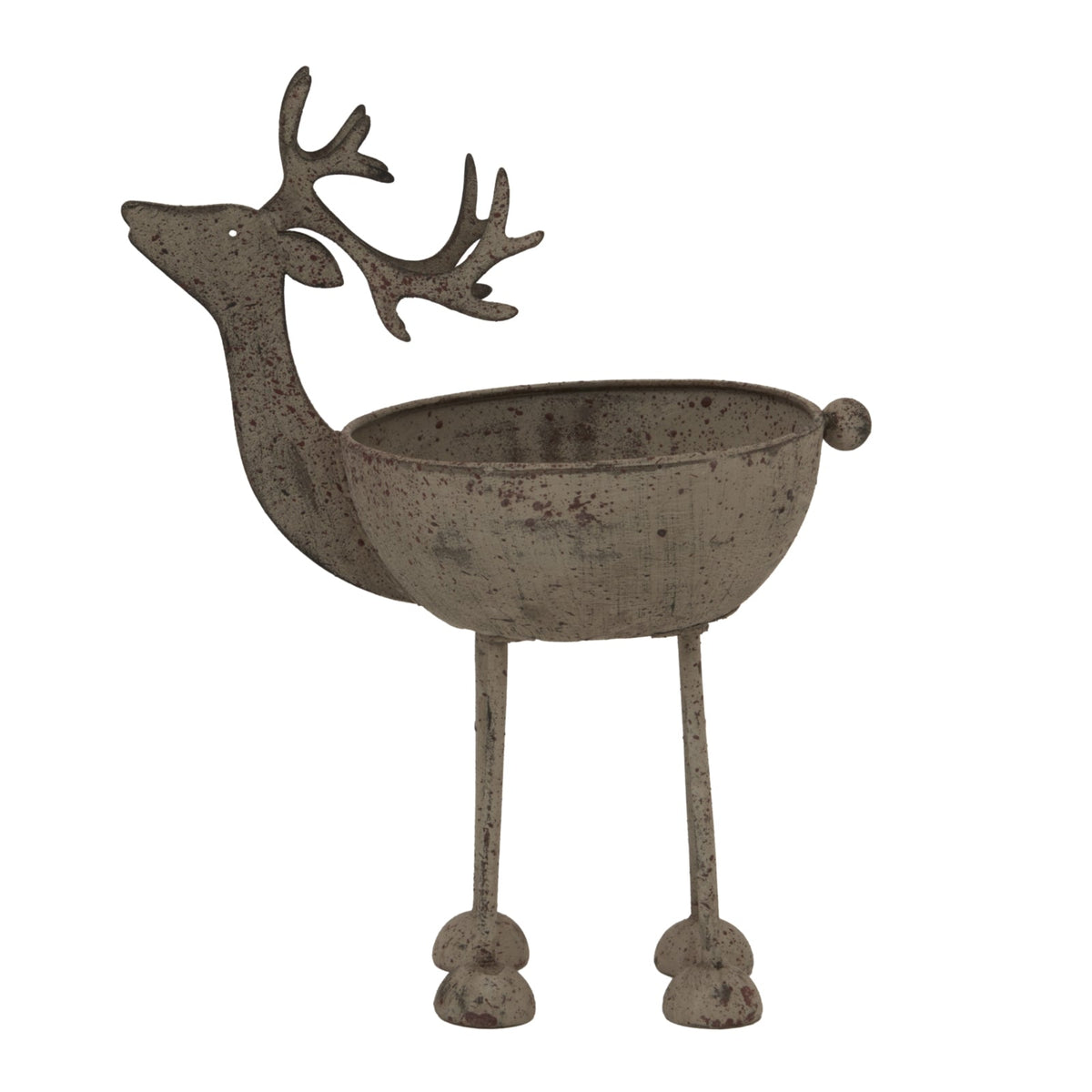 Rustic Metal Reindeer BowlSmall.