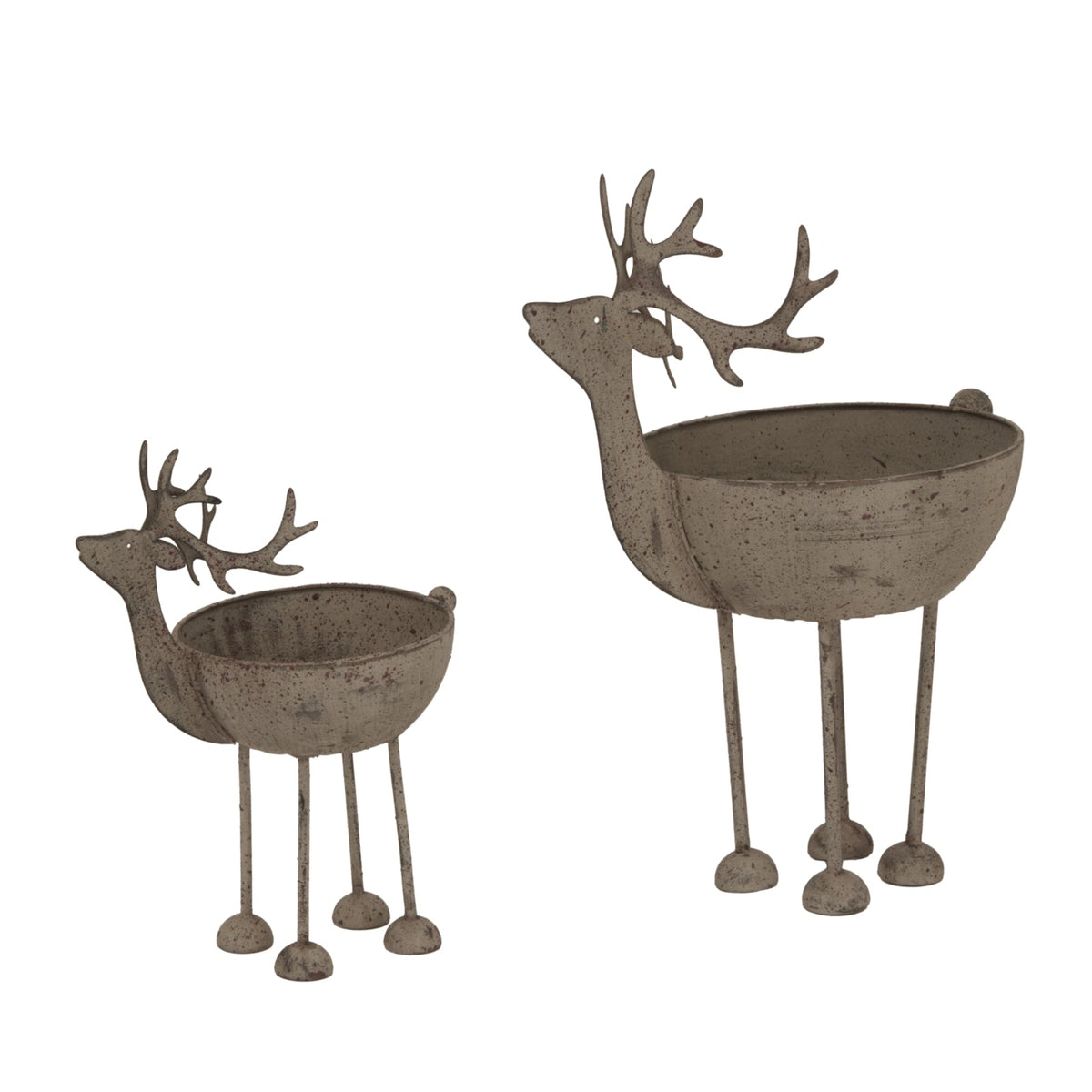 Rustic Metal Reindeer BowlSmall.
