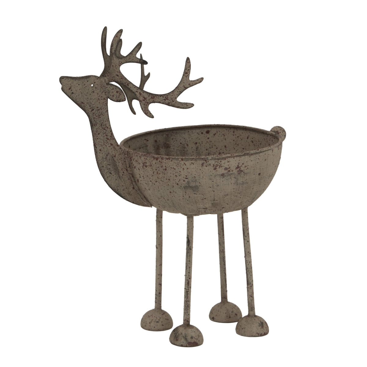 Rustic Metal Reindeer BowlSmall.