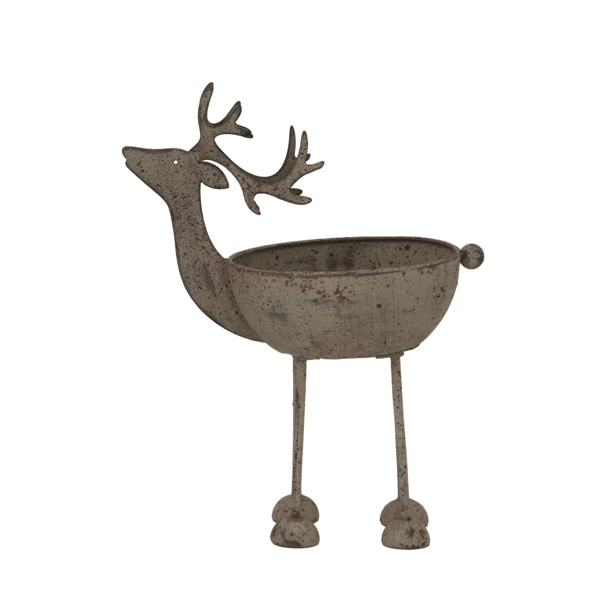Rustic Metal Reindeer BowlSmall.