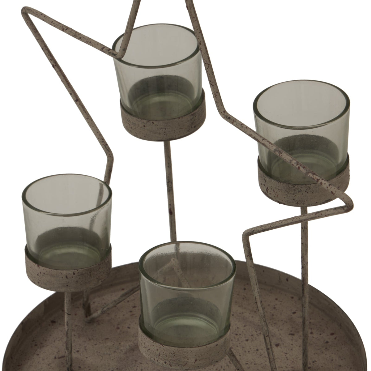 Rustic Outline Star With Four Glass VotivesSmall.