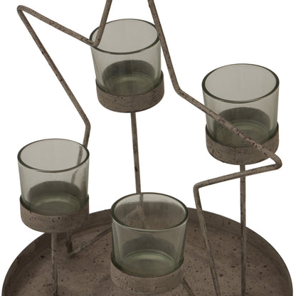 Rustic Outline Star With Four Glass VotivesSmall.