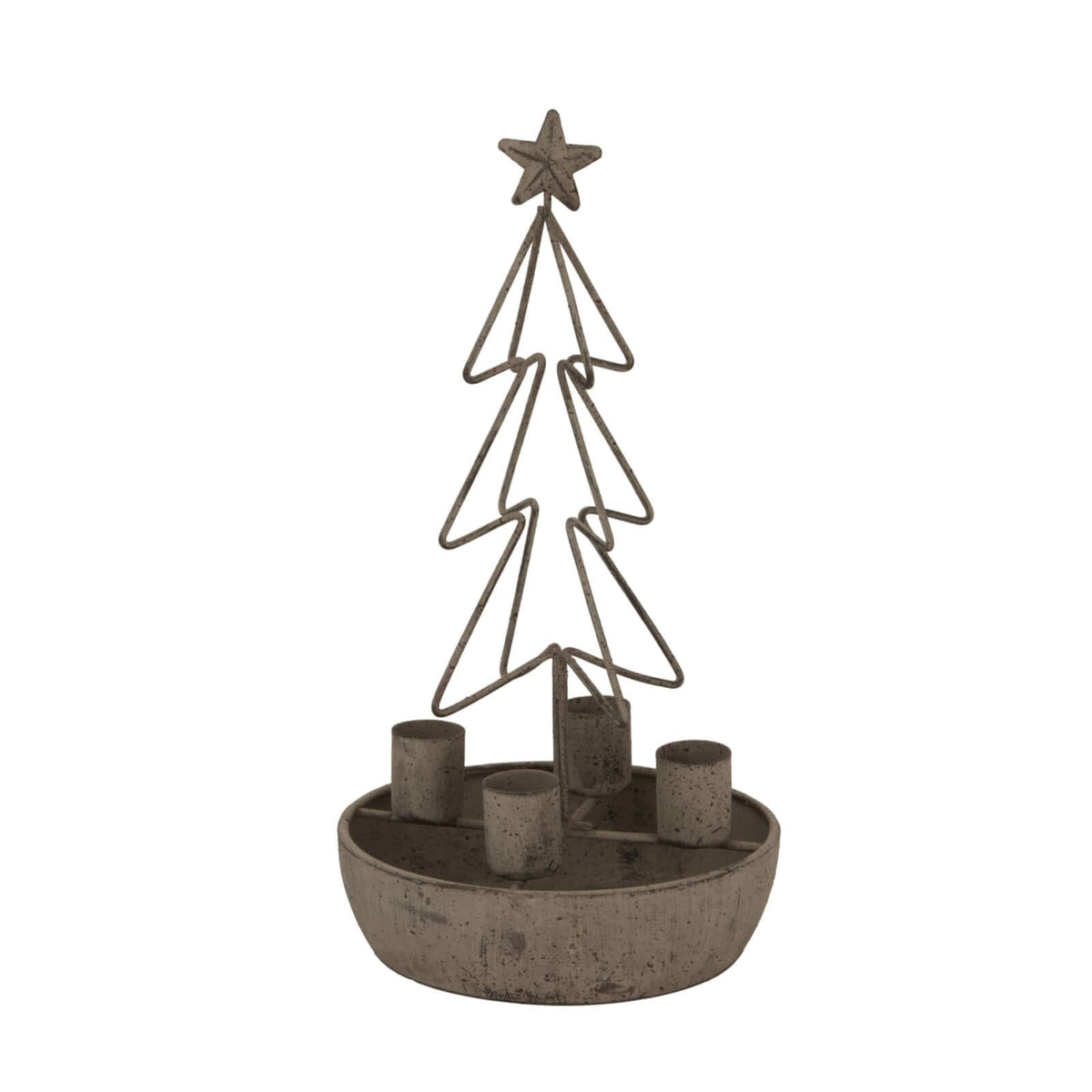 Rustic Outline Tree And Star Candle HoldersSmall.