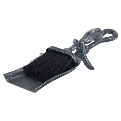 Silver Brushed Steel Crook Top Hearth Tidy SetSmall.