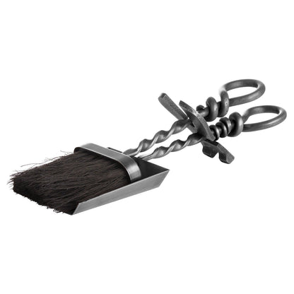 Silver Hearth Tidy Set With Hand Turned Loop HandleSmall.